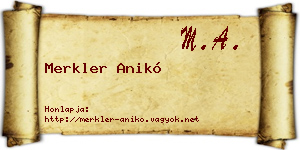 Merkler Anikó névjegykártya